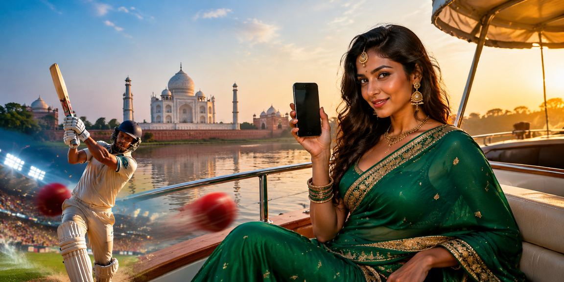 Mobile live betting at a cricket stadium in India